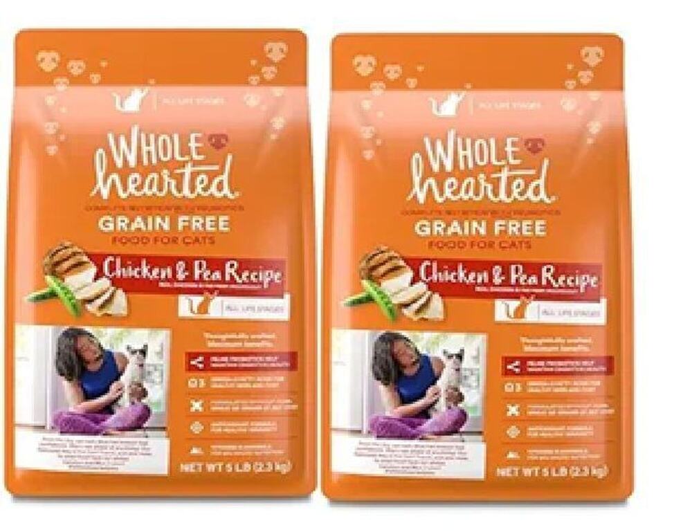 Wholehearted All Stages Dry Cat Food - 2 of the 5lb bags